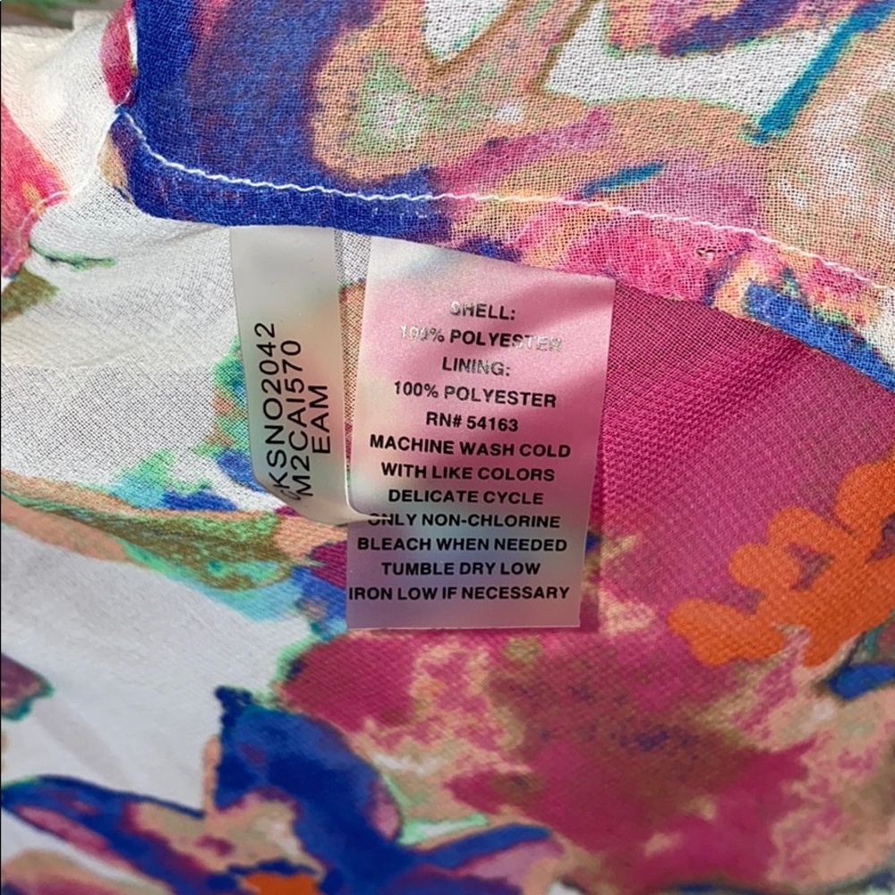 Calvin Klein sheer floral button down blouse M - Picture 6 of 9